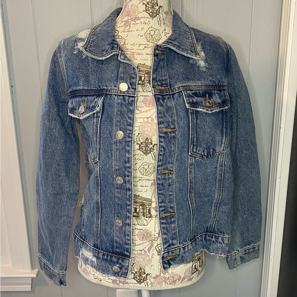 NWT CBRAND Distressed Denim Jacket - Medium